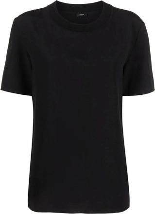 Joseph Zijden Cr&ecirc;pe Blouse - Dames - T-shirts - Zwart - M - Tops