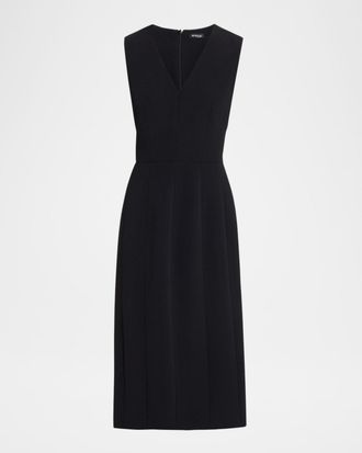 Kiton V-Neck Sleeveless Sheath Crepe Dress