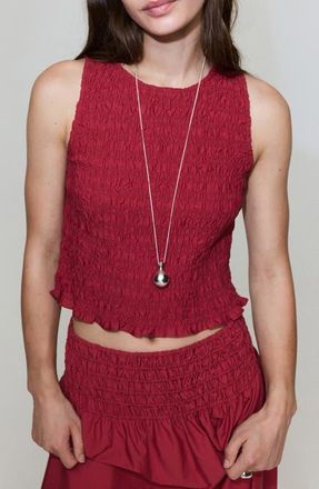 Mango Smocked Tank in Red at Nordstrom, Size X-Small
