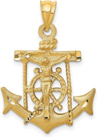 Diamond2Deal 14k Yellow Gold Mariners Cross Pendant