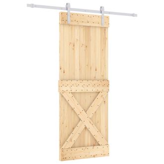 vidaXL Puerta Corredera Natural Y Blanco 80 X 210 Cm Vidaxl