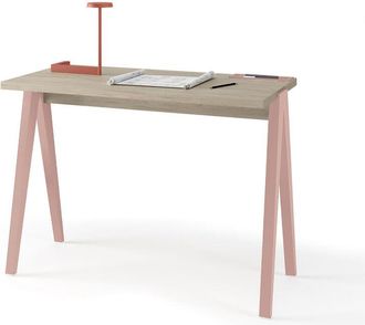 HERDASA Escritorio 629 de la colección COMPÁS Roble de melamina y patas de haya maquillaje, de Herdasa