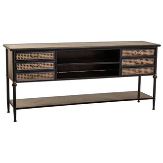 Wanderlust Deco Aparador De Metal Marr&oacute;n 180x45x80