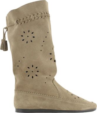 Isabel Marant Welky Boots - Dames - Hoge Laarzen - Beige - 40 EU - Leer - Schoenen