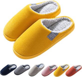 Generic Mens Non Slip Slippers Easy To Put On Mens Soft Sole Indoor Slippers Warm House Shoes Plush Home Shoes Slip On Mule Sliders Winter Thermal Slides Comf