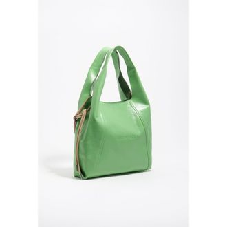 Bimba & Lola Large Leather Paper Shoulder Bag in Emerald at Nordstrom