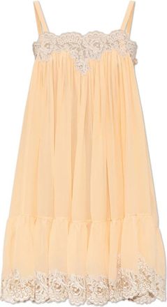 Chlo&eacute; Zijden Jurk - Dames - Korte kleedjes - Oranje - 2XS - Kleedjes