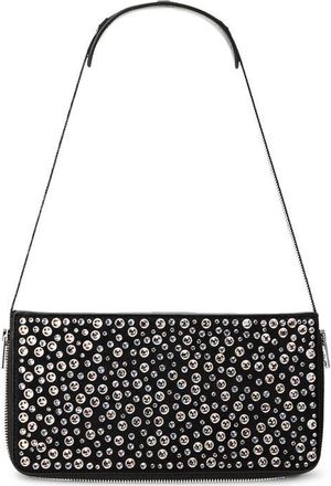 Alexander Wang Siren Pochette Crystal Embellished Leather Shoulder Bag in Black at Nordstrom
