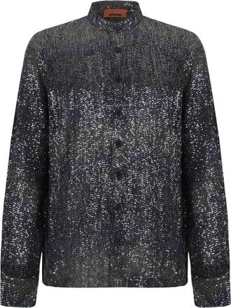 Missoni Zwart Metallic Gebreid Shirt - Dames - Overhemden - Veelkleurig - M - Overhemden