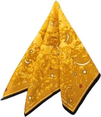 Herm&egrave;s Pre-owned Annee des Etoiles Pocket Square - Dames - Vintage Accessoires - Geel - ONE Size - Vintage