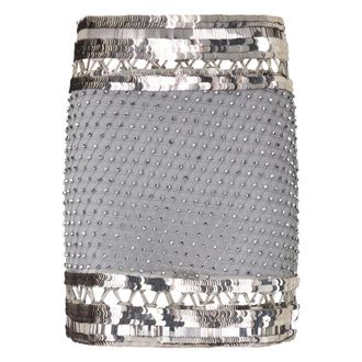 Alberta Ferretti Sequin-Embellished Mini Skirt - female - Alberta Ferretti - Short Skirts - Gray - XS - Skirts