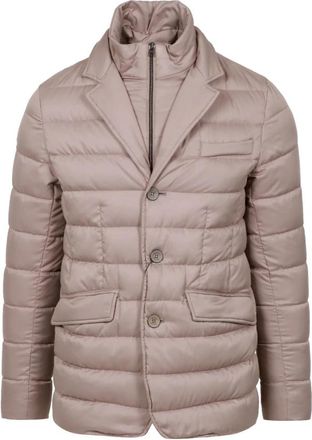 Herno Grijze Gewatteerde Jas met Uitneembare Bib - Heren - Gewatteerde jassen - Grijs - 2XL - Jassen