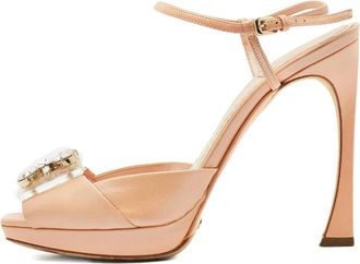 Dior Sandali in pelle con cristalli - Rosa