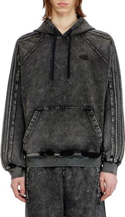 Diesel S-Altbox-Hood Cotton Fleece Hoodie in Black/Denim at Nordstrom, Size Xx-Large