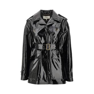 Chloé Coated cotton jacket with belt Woman 38