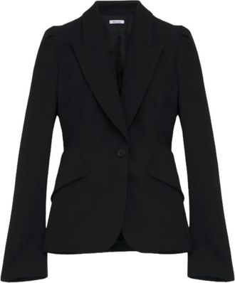 Alexander McQueen Alexander McQueen, Blazers, female, Black, Size: XS Single-breasted Jacket