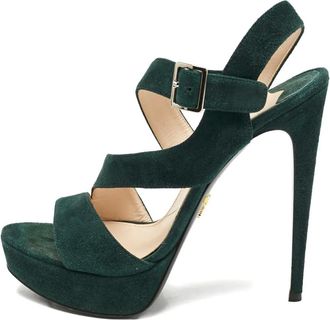Prada Sandali in pelle scamosciata 135mm - Verde