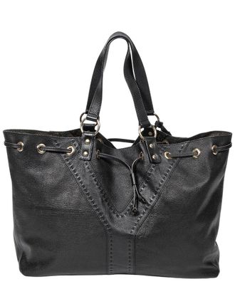 Saint Laurent Black & Bronze Goatskin Leather Reversible Double Sac Y Tote (Authentic Pre-Loved)