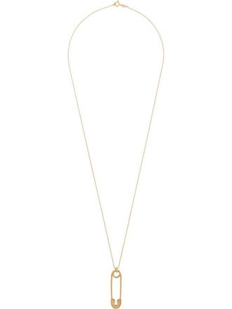 True Rocks large safety pin pendant necklace - men - 18kt Gold Plated Silver - One Size
