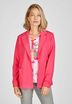 Rabe Jackenblazer RABE, Damen, Gr. 42, pink (magenta), Web, Obermaterial: 95% Viskose, 5% Elasthan, unifarben, klassisch, ohne Ausschnitt, eingesetzt norma