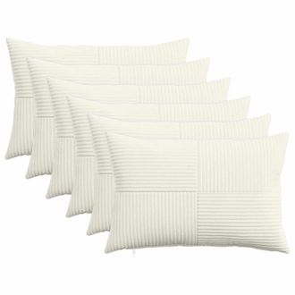 vidaXL Funda De Almohada 6 Pcs Almelo Crema 30 X 50 Cm Pana Vidaxl