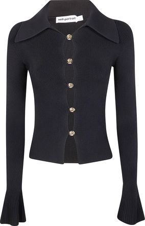 Self Portrait Button Down Knit Top
