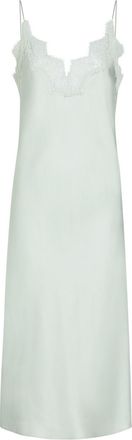 R&oacute;he Lace-trim Silk Midi Slip Dress - Light Blue - 34 (UK6 / XS)