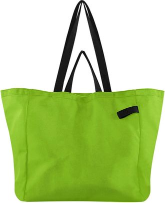 Generic Light Green print Reusable Canvas Tote Bag, Heavy Duty Grocery Shopping Bag with Large Capacity Hard Bottom Double Handles Work Groceries Travel