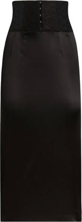 Dolce & Gabbana Gonna midi con applicazione - Nero