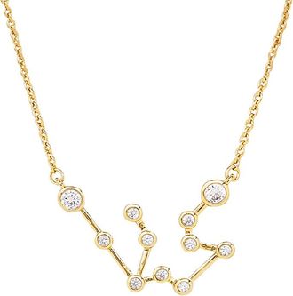 Sterling Forever When Stars Align Constellation Sign 14K Plated CZ Necklace