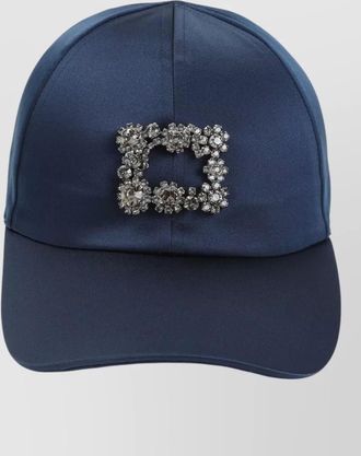 Roger Vivier flower crystal cap curved brim detail