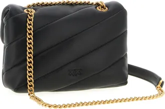 Pinko Quilted Nappa Leather Crossbody Bag - Black