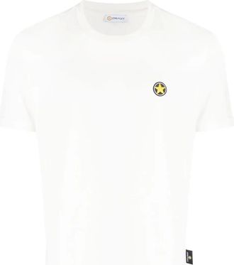 Star Point logo-patch cotton T-shirt - men - Cotton - L - White