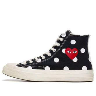 Converse x COMME des GARCONS PLAY Chuck 70 Hi Black Polka Dot 157250C