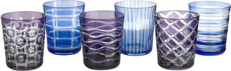 Pols Potten Design-Tumblerglas Set Cobalt (6 Stück)