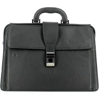 Piquadro Chique Medische Stijl Laptoptas - Heren - Laptoptassen - Zwart - ONE Size - Leer - Tassen