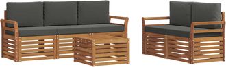 vidaXL Conjunto De Sof&aacute;s De Exterior 6 Uds. Natural Y Antracita Vidaxl