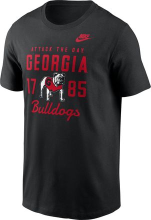Nike Georgia Legacy Stacked Est Nike Mens College T-Shirt in Black | N19900AUGV-AZ2