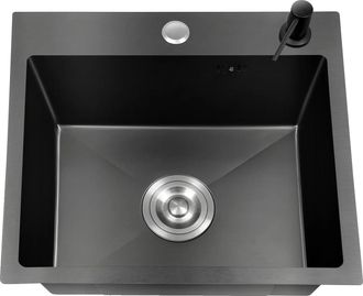 OEM Fregadero De Cocina, Acero Inoxidable 201, Dispensador De Jab&oacute;n Con Capacidad Para 150 Ml, Orificio De Desag&uuml;e De 11 Cm De Di&aacute;metro, Forma Rectangular