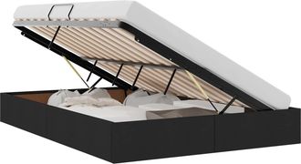 vidaXL Estructura De Cama Ottoman Negro 140 X 190 Cm Tela Vidaxl