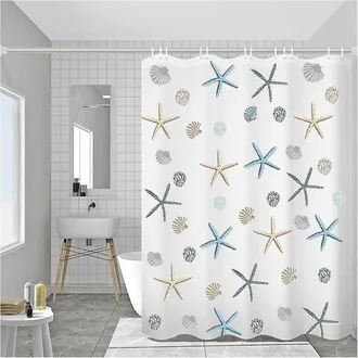 No Brand Cortina De Ducha De 200x220 Cm - Impermeable Y Antibacteriana - Blanca
