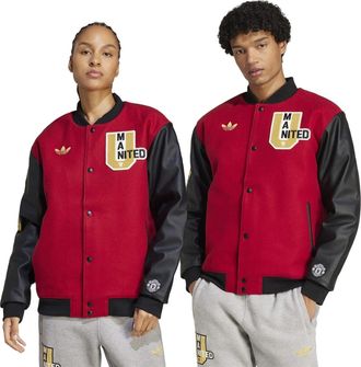 adidas Mens Manchester United Vrct Jacket in Active Maroon - Size X-Small