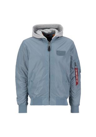 Alpha Industries Bomberjacke ALPHA INDUSTRIES MA-1 TT Hood Light, Herren, Gr. XXL, bunt (graublau), Obermaterial: 100% Nylon, Futter: 100% Nylon, Kapuze: 75% Baumwolle