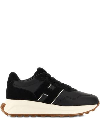 Hogan leather-panelled sneakers - Black