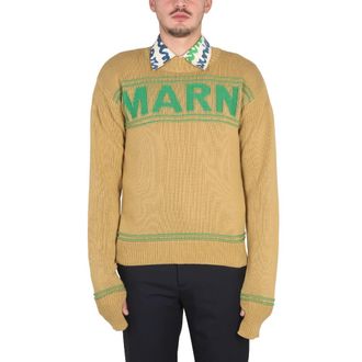 Marni Round-neck Knitwear, male, Yellow, Size: L Roundneck Sweater