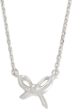 Kate Spade New York mini bow pendant necklace in Silver at Nordstrom