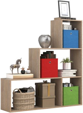 ebuy24 Soporte De Madera Vcm Estante De Escalera Estante Escalonado Estante Divisor De Sala De Estanter&iacute;a Dubila M (sonoma Oak)