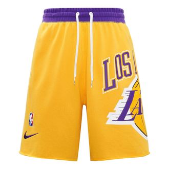 Nike Los Angeles Lakers Basketball Athleisure Casual Sports Breathable Shorts Yellow DB1956-728