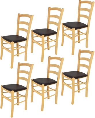 Tommychairs Tommychairs - Sedia modello Venice per cucina bar e sala da pranzo, robusta struttura in legno di faggio color naturale e seduta rivestita in tessuto