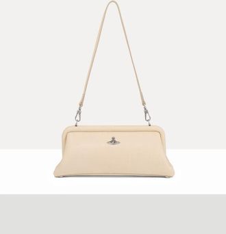 Vivienne Westwood Jane Frame Purse Supple Leather Cream-dark-silver